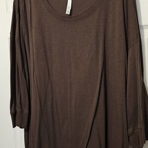 LuLaRoe Brown Long Sleeve Scoop Neck Top